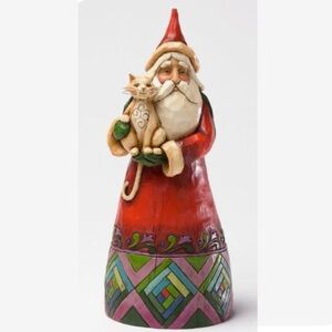 Jim Shore 4027701 Christmas Spirit Furever In Our Hearts Santa Figurine with Cat